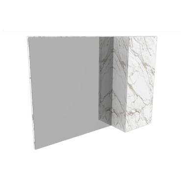 Imagem de Armário de Banheiro c/Espelho Suspenso BN3602 1 Porta 80cm cor Mármore Branco - Tecno Mobili