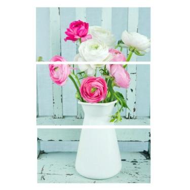 Imagem de Quadro Flores Rosas Pink Vertical  70X150 Trio Atelier Valverde