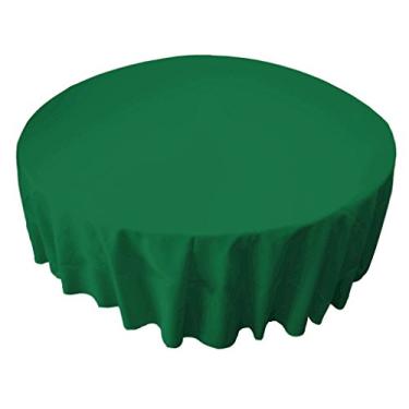 Imagem de LA Linen Toalha de mesa de popelina de poliéster de 182 cm, redonda, esmeralda verde