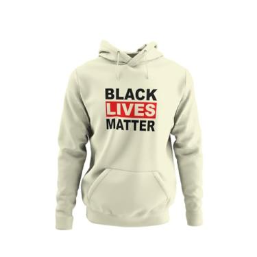 Imagem de Blusa Moletom Capuz Black Lives Matter Vidas Negras Importam Unissex OffWhite Tamanho:P