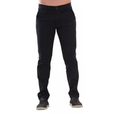 Imagem de Calça de Sarja Social C/Lycra, Modelo Slim Masculina, Corte de Afaiateria e Sport Fino, Diversas (Cores) (38, Preto)