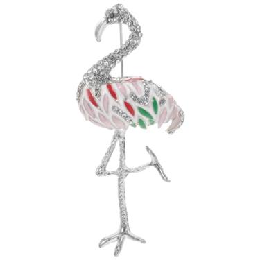 Imagem de CALLARON Broche De Flamingo Broche De Animais Selvagens Flamingos Alfinete De Lapela Strass Cristal Esmalte Broche De Pássaro Broche Alfinete Terno Gravata Joia Presente Para Mulheres