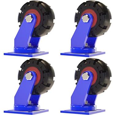 Imagem de Rodas de rodízio fixas, rodas giratórias, rodas de freio, material de borracha forte capacidade de carga 15,2 cm, 20,3 cm, 25,4 cm, 30,5 cm, adequado para carrinhos (cor: B, tamanho: 30,5 cm)