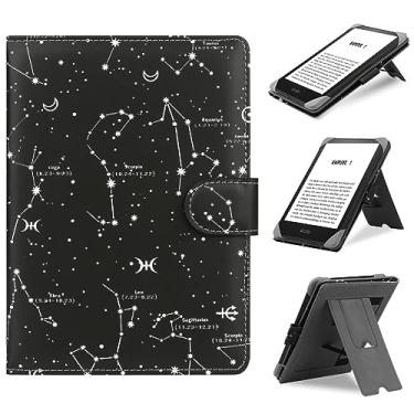 Imagem de HoYiXi Capa universal compatível com 15.2 cm-17.3 cm Kobo/PocketBook/Tolino/Sony E-Book eReader Kindle Paperwhite/Kobo Clara HD/Kobo Clara 2E capa de couro com suporte para e-book de 6 a 6,8