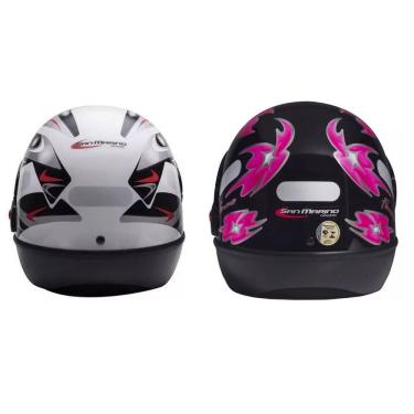 Imagem de Capacete San Marino Automático Moto Masculino Branco Feminino Preto