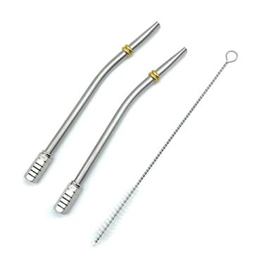 Imagem de Matear Conjunto tradicional de bombillas sul-americanas, escova de limpeza incluída | Design ergonômico para beber erva mate | Filtro removível para facilitar a limpeza | 16,5 cm de comprimento (2