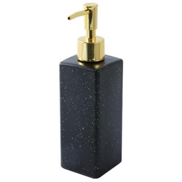 Imagem de Dispensadores Dispensadores de sabão 380ml Dispensador de sabão de vidro vazio garrafa condicionador shampoo garrafa recipiente detergente Banheiro(Color:Black)