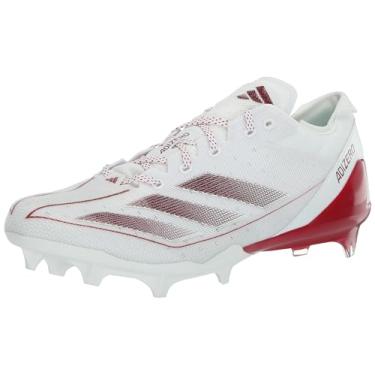 Imagem de adidas Tênis masculino de futebol americano Adizero Electric, Branco/Team Power Vermelho/Branco, 46