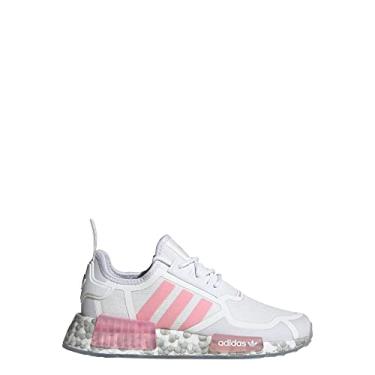 Imagem de adidas Originals T nis de skate unissex infantil NMD_r1, Branco cristal/rosa claro/branco nuvem, 6 Big Kid