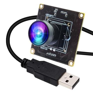 Imagem de ELP Módulo de câmera olho de peixe USB de 12 MP para computador 1080p 60fps, câmera web grande angular para computador desktop, câmera de segurança USB embutida industrial, mini câmera Lightburn para