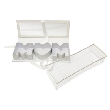 Imagem de Baoblaze Caixa de flores para mamãe, caixa de embalagem de sabonete eterno, caixa decorativa preenchível para presente de dia das mães, decoração de, branco