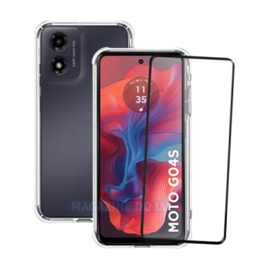 Imagem de Kit Capa Capinha case Para Moto G04S Case Anti Impacto Transparente + Película De Vidro