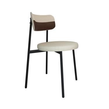 Imagem de Cadeira Kyta Fixa com 4 Pés 50 X 44,7 X 83,8 Cm com 1 Unidade Areia/Preto