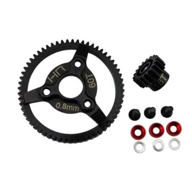 Imagem de Hot Racing STE260 Steel Pinion and Spur Gear Set (18t/60t 32p)(Red) - Traxxas