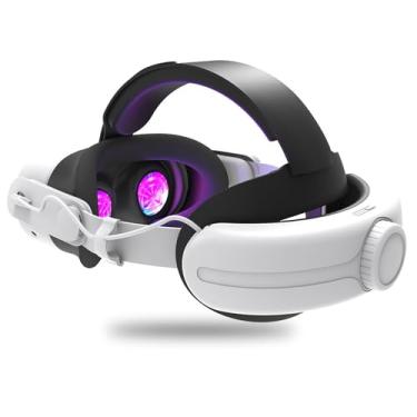 Imagem de Correia de cabeça com bateria para Meta Quest 3S, faixa de cabeça recarregável com bateria de 12000mAh, melhora o conforto e prolonga o tempo de jogo em VR, acessórios para Quest 3S. (Branco 1)
