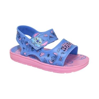 Imagem de Sandália Infantil Papete Disney Diversão Stitch Rosa e Azul Grendene Kids (Rosa, BR, Criança de 1 a 3 anos, Numérico, 22)