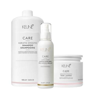 Imagem de Kit Keune Care Keratin Smooth Shampoo Litro Máscara e Lumi Coat Finali