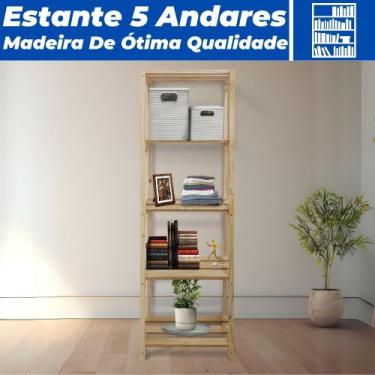 Imagem de Estante Livreiro Organizador Pinus Rústico 5 Andares Moderno - Casambi