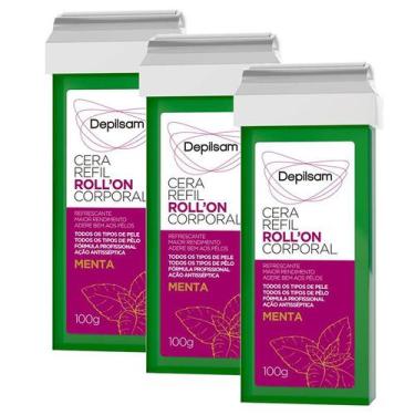 Imagem de Kit Cera Refil Roll-On Corporal Depilsam Menta 100G C/ 3 unidades