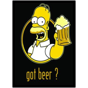 Imagem de Quadro Decorativo Cerveja Homer Bebidas Bar Churrasco G01 - Vital Quad