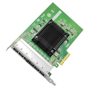 Imagem de Placa de rede Gigibit, adaptador Ethernet de cobre RJ45 de seis portas, com chip Intel I350, adaptador PCI-Express X4 NIC compatível com Windows Server/Linux/VMware