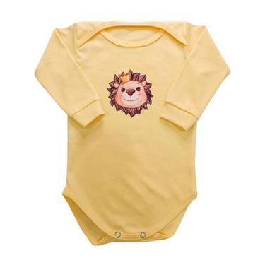 Imagem de Body Manga longa Bebê Leão Coroa - Generic, Amarelo, PP