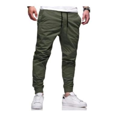 Imagem de Calça Masculina Jogger Sarja  Jeans Camuflada  Com Punho Elástico Elás