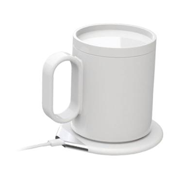 Imagem de Ｂｅｓｇａ Aquecedor de Caneca de Café E Conjunto de Caneca, Aquecedor de Chá Portátil Sem Fio para Mesa, Escritório, Aquecedor de Xícara de Café com Conjunto de, Branco, Tamanho real