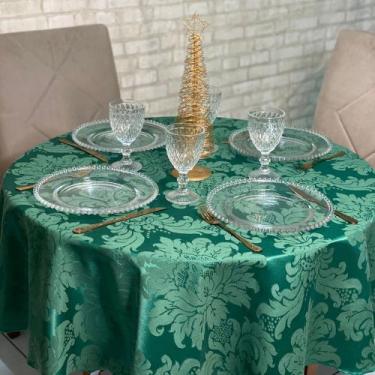 Imagem de Toalha de Mesa Jacquard Redonda para Festas Buffet Eventos - MUMUDECOR