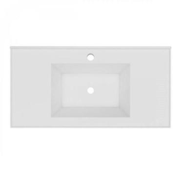 Imagem de Bancada Lavatório em Mármore Sintético 80cm Quadri Móveis Bosi