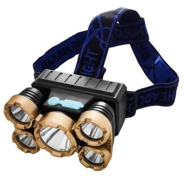 Imagem de Nova Lanterna Farol De Cabeça Profissional para Bicicleta Bike 5 Leds 
