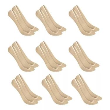 Imagem de Kit 9 Pares De Meias Femininas Super Invisível Sapatilha Selene Básica