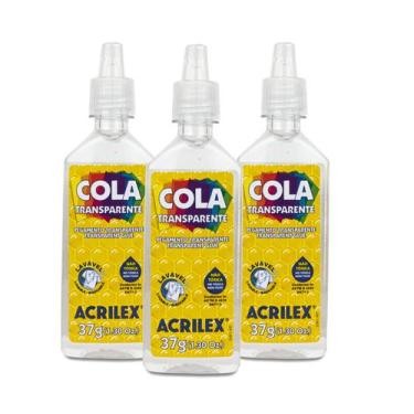 Imagem de Kit c/3 cola transparente 37g acrilex