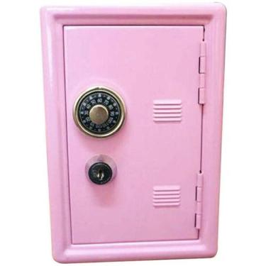 Imagem de Mini Cofre Mecânico Segredo Chaves Dinheiro Joias Rosa - Lorben, Mecân