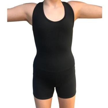 Imagem de Macaquinho Infantil Ginástica Ritmica Dicat - Dicat Sports, Preto, 14 