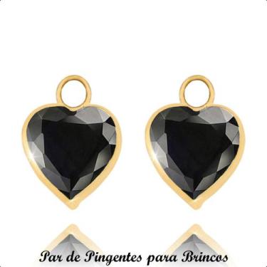 Imagem de Pingentes em Ouro 18k Coração 6mm para Brinco - Paulistana Joias, Negr