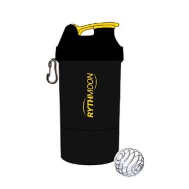 Imagem de Coqueteleira 2 Doses Com Mola 500ml Duo Pack Rythmoon, Preto/Amarelo