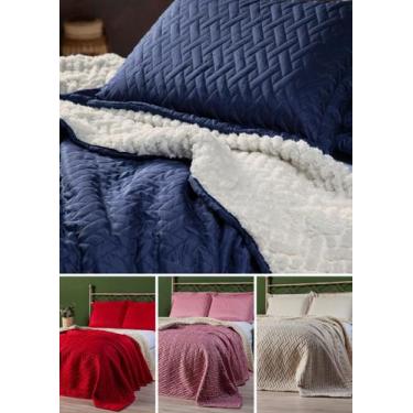 Imagem de cobertor  sherpa  avulso queen toque pele  de carneiro   240cm x 220cm