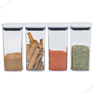 Imagem de Conjunto 4 Organizadores Potes Hermetico Block 340ml Porta Mantimentos