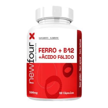Imagem de Ferro B12 Acido folico 500mg 60 caps NewFour, Sem sabor