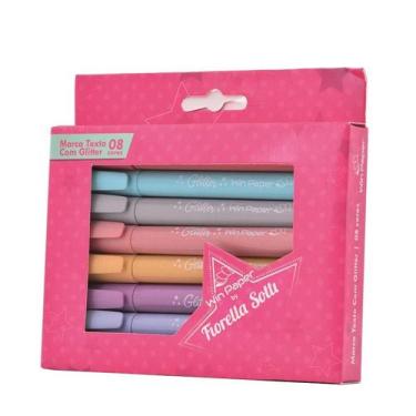 Imagem de Marca Texto com Glitter 8 Cores - Win Paper
