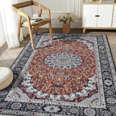 Imagem de Tapete de sala de estar estilo étnico lavável à máquina tapetes dobráveis de pelúcia para quarto tapetes de mesa de centro de área grande da moda, SY2447, YZ, A, 80x160 cm