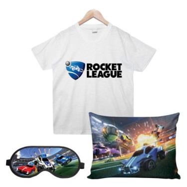 Imagem de Rocket League Camisa, Almofada e Máscara de dormir - Caniks BR, Branco
