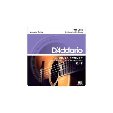 Imagem de Encordoamento violão d'addario ej13 aço 011 bronze