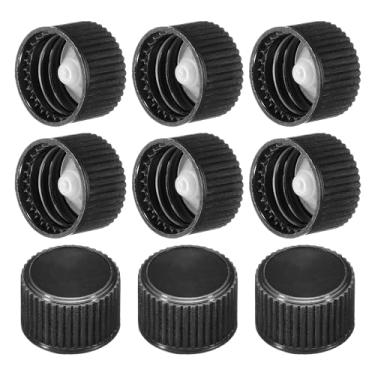 Imagem de PATIKIL Capa de resina fenólica de 18 mm, 72 peças, tampa de rosca, tampa de rosca, rosca fenólica para garrafas de cerveja de vidro de 18-400 galões de galão Growler Jarro de galão, preto