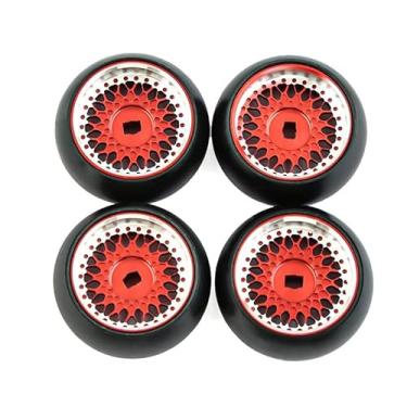 Imagem de RC 1/28 Drift Wheels,Alloy RC Tires and Rims for 1/28 Wltoys K969 K989 P929 kyosho Rally Model car Upgrades Parts 4pcs/Set(Red)