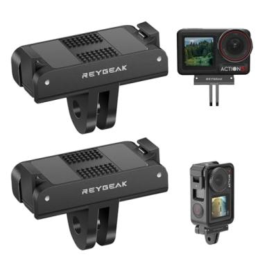Imagem de REYGEAK Suporte de liberação rápida para DJI Action 4/3, adaptador magnético com garras duplas (pacote com 2)