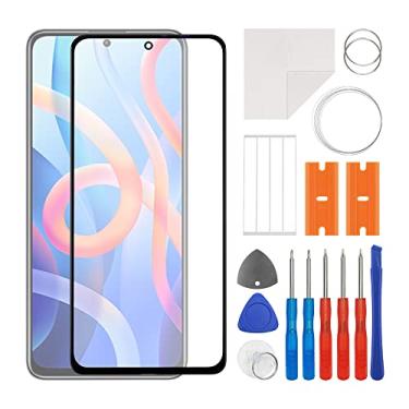 Imagem de SWARK Substituição da lente do painel externo de vidro frontal + OCA compatível com Mi 11T 21081111RG (sem tela LCD e digitalizador de toque) com kit de reparo