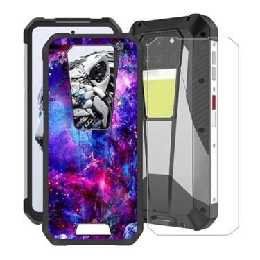 Imagem de HGJTFANY Capa para Unihertz 8849 Tank 3 Pro, com [1 x protetor de tela de vidro temperado], capa de silicone macio preto, capa de telefone à prova de choque para Unihertz 8849 Tank 3 Pro (6,7