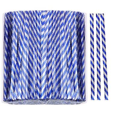 Imagem de Mini Skater Laços metálicos de 10 cm para empacotamento de pão de padaria, picolés, pirulitos, doces, biscoitos, presente de celofane, sacos de presente de celofane, suprimentos de lembrancinha de festa de casamento, 500 peças (faixa azul)